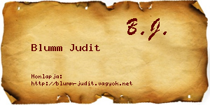 Blumm Judit névjegykártya